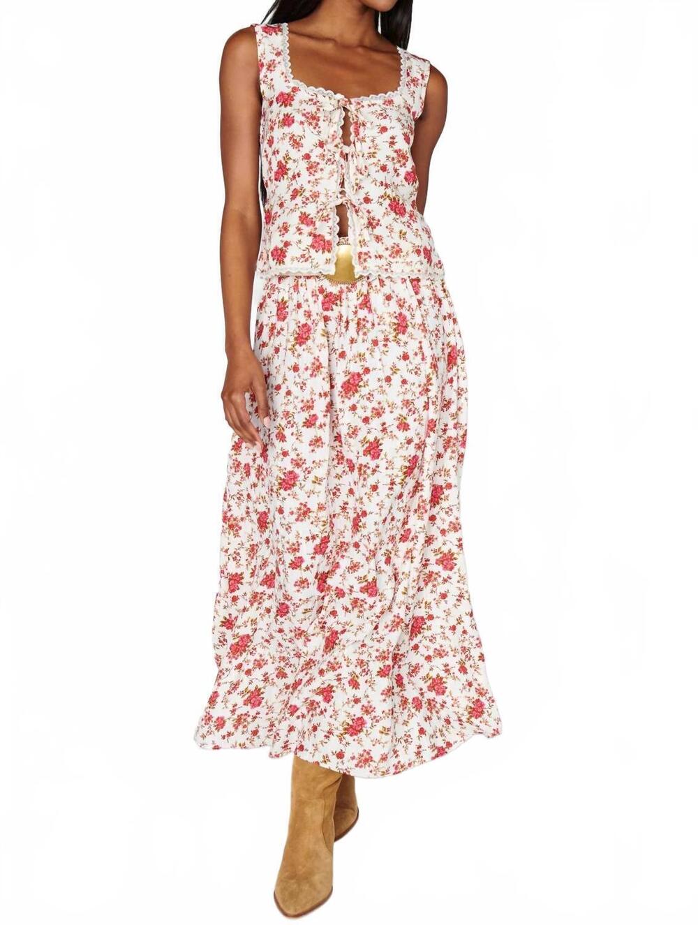 NEW SHOW ME YOUR MUMU adrianna maxi skirt in southern roses